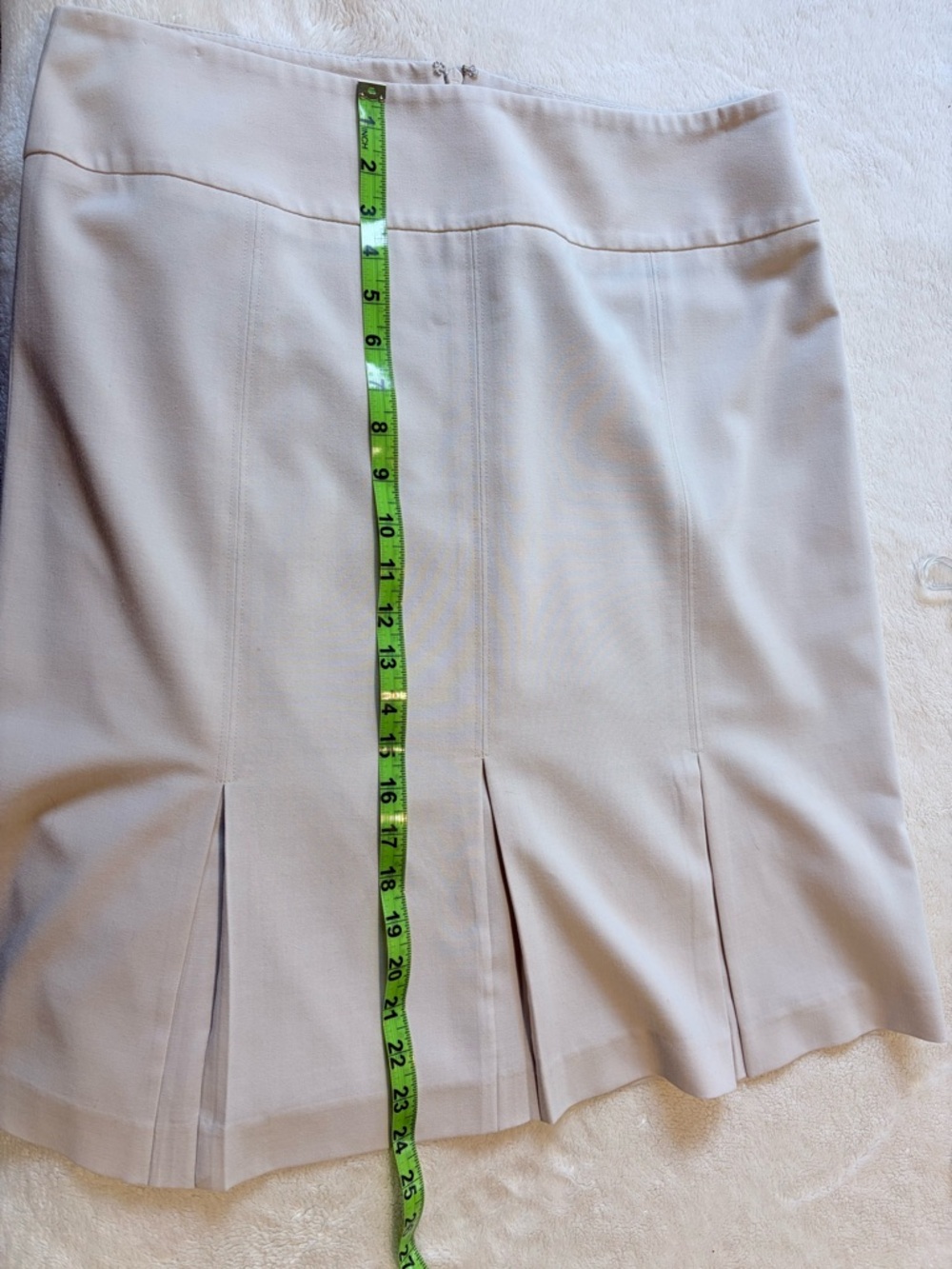 Jones New York Cream A-Line Skirt with Pleats Size 14 - Picture 2 of 11